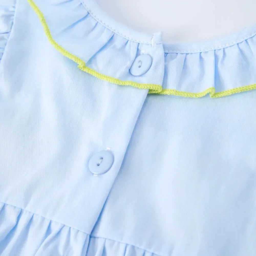 Boutique Easter Bunny Rabbit Baby Girls Embroidered Smocked Romper Jumpsuit